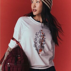 NWT FP Movement by Free People Inspire Logo Crop Tee